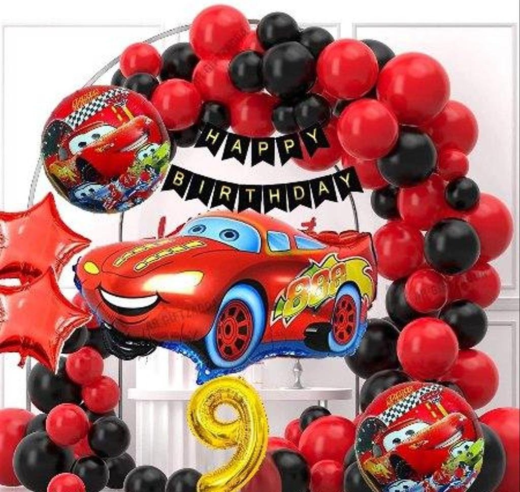 Car Theme Birthday Decorations, 37 pcs Car Theme Birthday Balloons for Boys, Car Theme Decoration for 5th Birthday, Kids Birthday Decoration Items (5th Car Kit) Lifestyle Room Setup