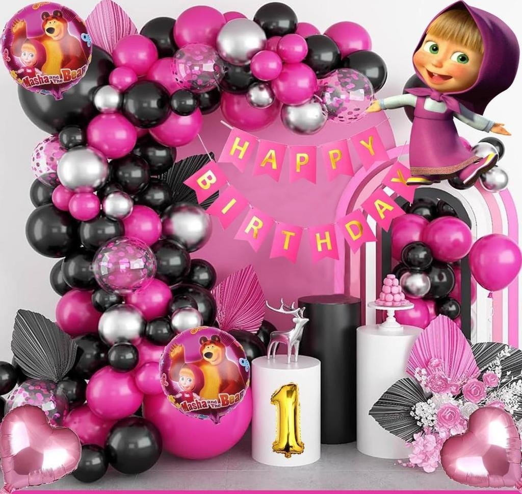 Happy Birthday Masha Theme Decoration Set Lifestyle Room Setup