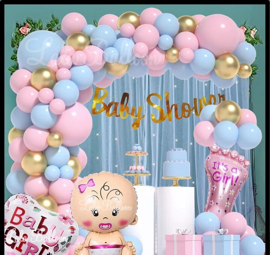 Baby Shower Decoration Items Set Of 38 Pcs Baby Shower Decoration Balloons For Coming Soon Baby Boy Or Girl Décor, Baby Shower Party Decoration, Multicolor