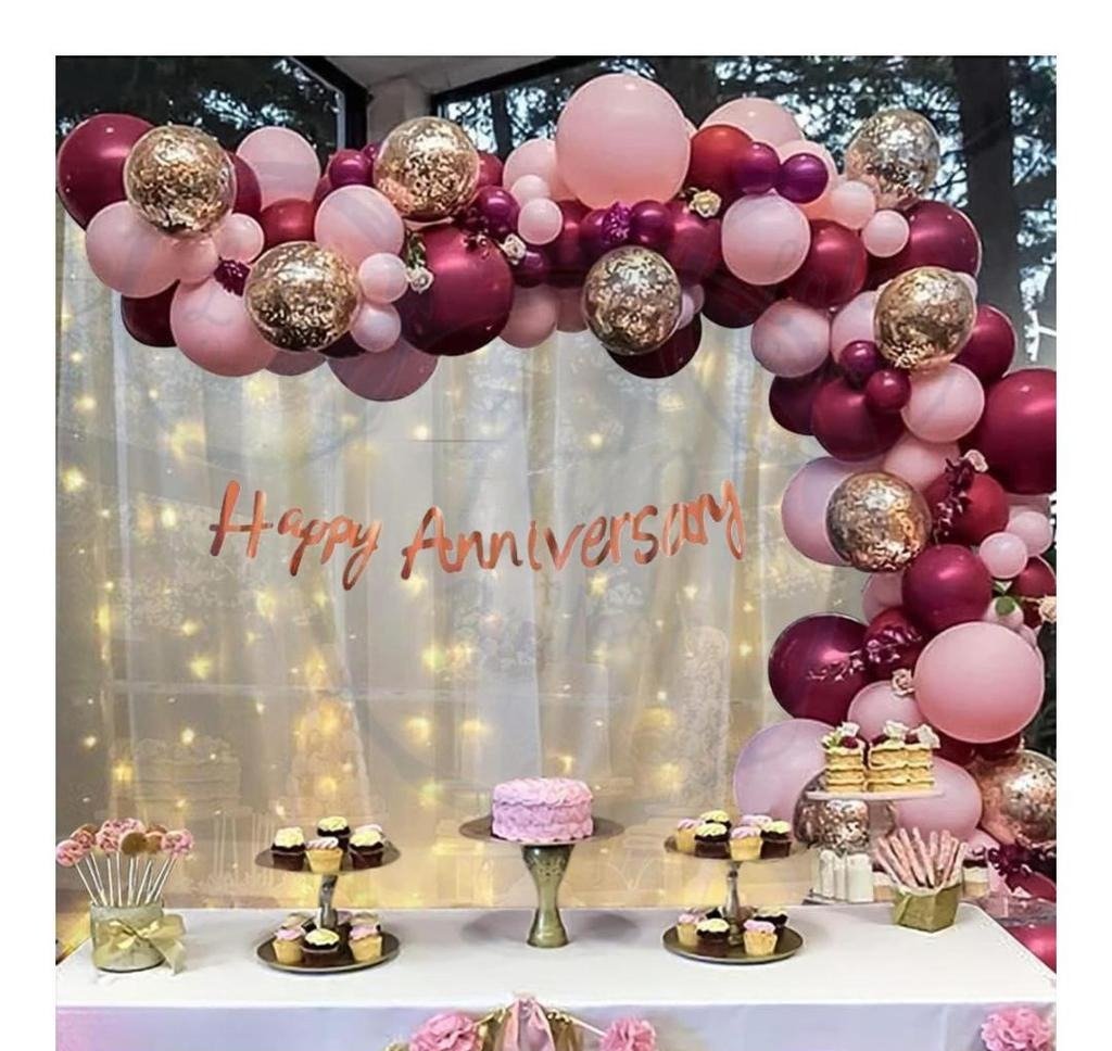 Elegant Blush & Gold Anniversary Celebration Setup