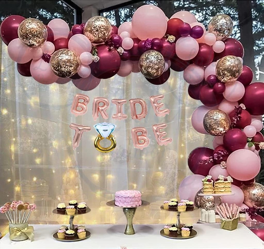 Bride To Be Attractive Decoration Theme Set, With Rose Gold Foil.