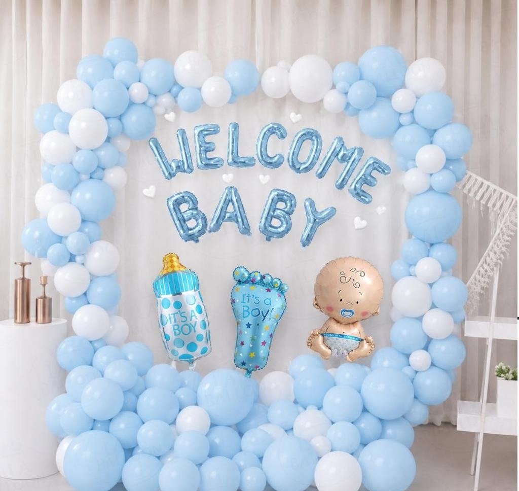 Light Blue & White Welcome Baby Balloon Decoration Kit | It’s a Boy