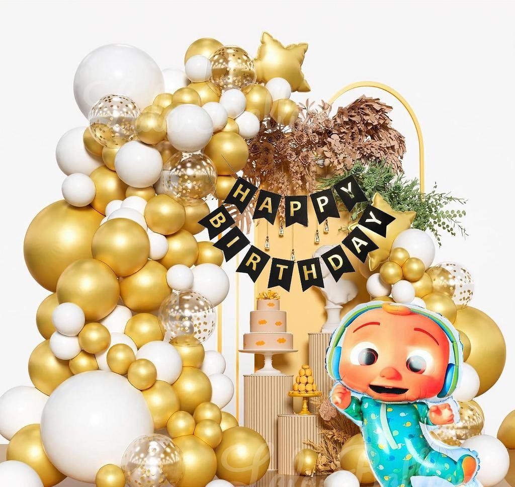 Cocomalon Boy & Girl Theme First 1st Birthday Decoration Items For Boys Party Decoration Kit Balloon Combo Pack Of 42 Pcs 
