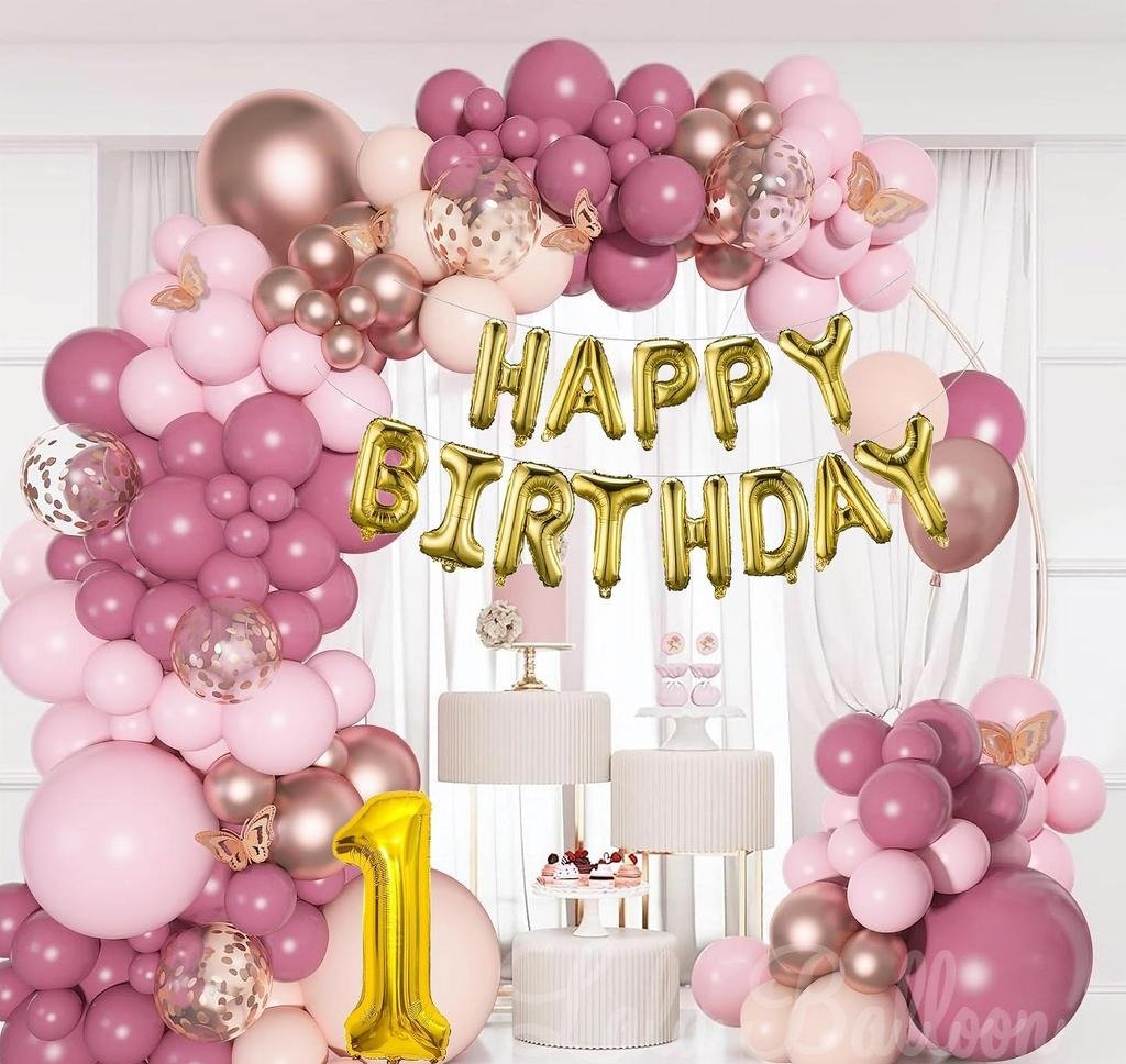 1st Birthday Decoration Items For Boys & Girl Party Decoration Kit Balloon Combo Pack Of 54 Pcs 
